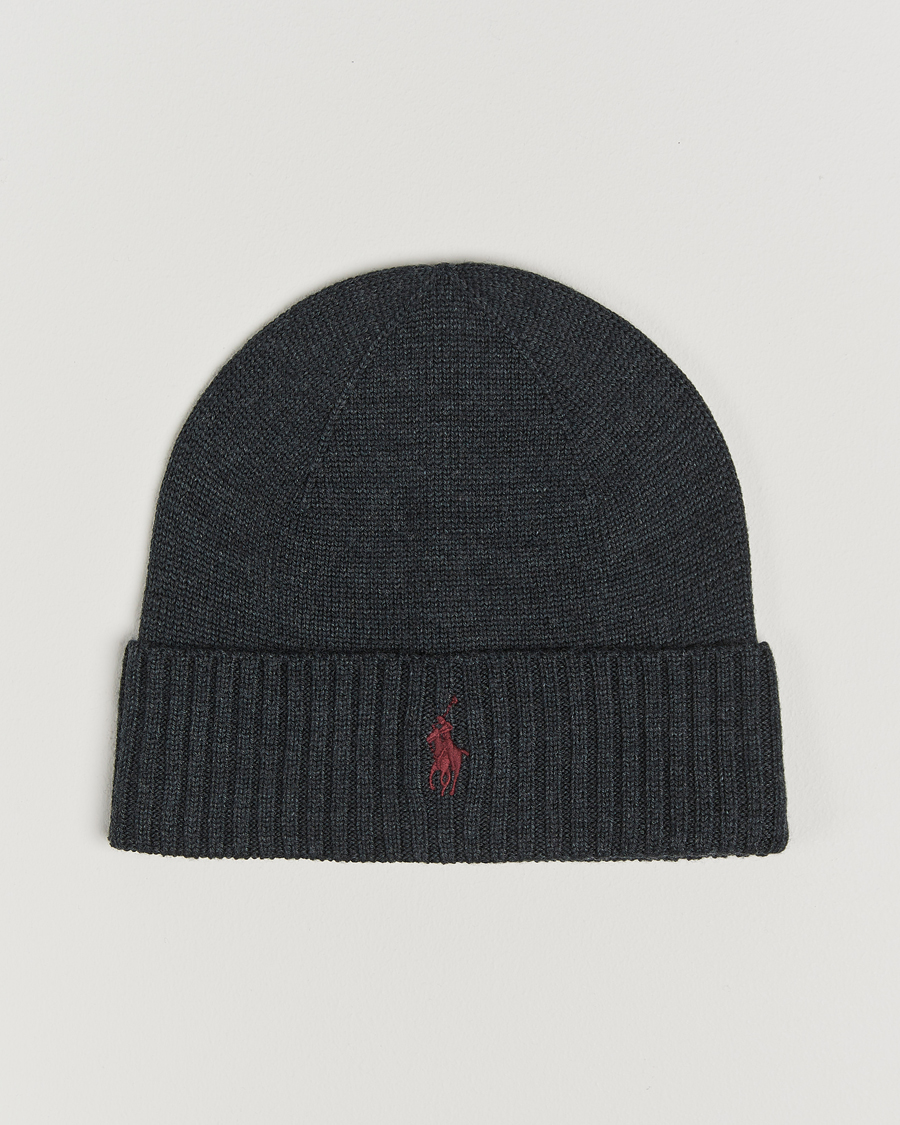 Homme | Polo Ralph Lauren Merino Beanie Dark Granite Heather | Polo Ralph Lauren | Merino Beanie Dark Granite Heather