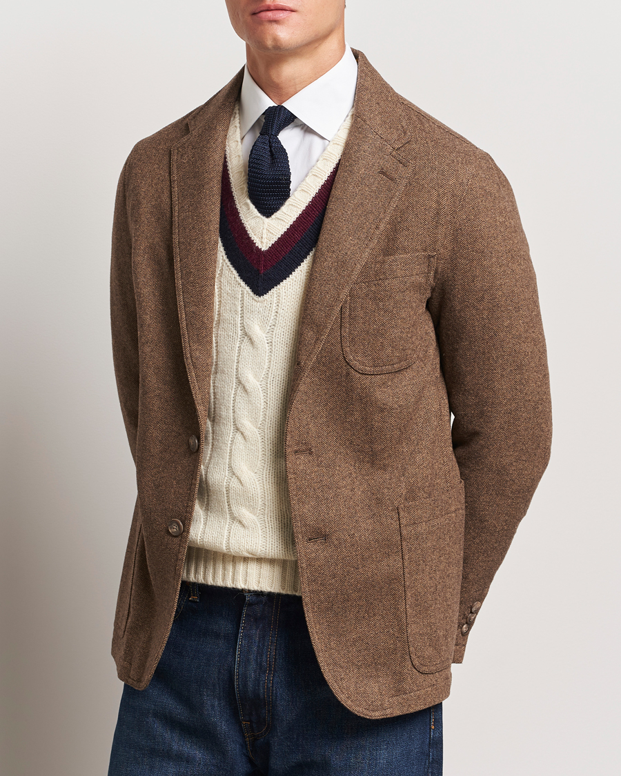 Homme | Blazers | Polo Ralph Lauren | Classic Herringbone Sportcoat Brown/Tan