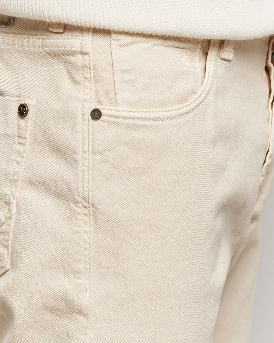 Homme | Pantalons | Incotex | 5-Pocket Bull Denim Pants Off White