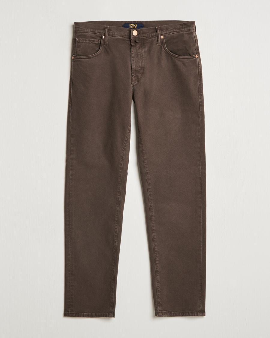 Heren | Broeken | Incotex | 5-Pocket Bull Denim Pants Dark Brown