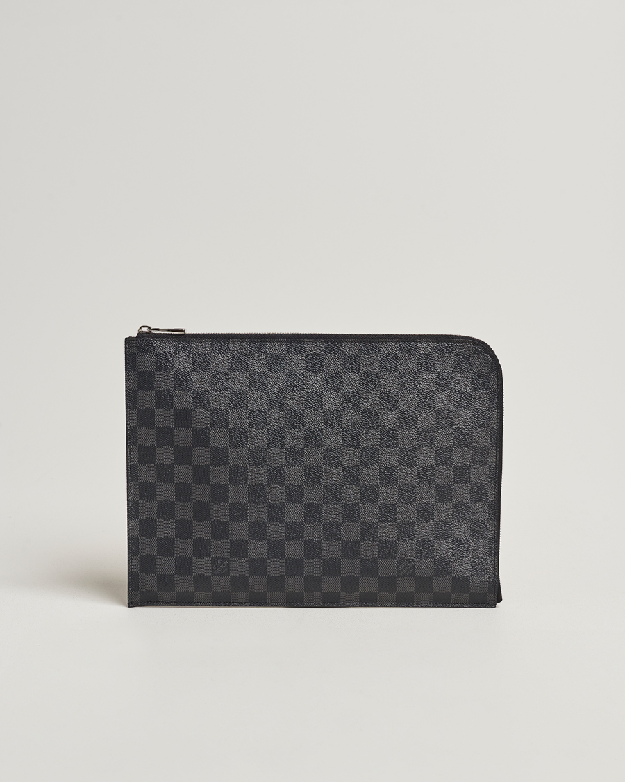 Heren | Louis Vuitton Pre-Owned Poche Joule GM Clutch Bag Damier Graphite | Louis Vuitton Pre-Owned | Poche Joule GM Clutch Bag Damier Graphite