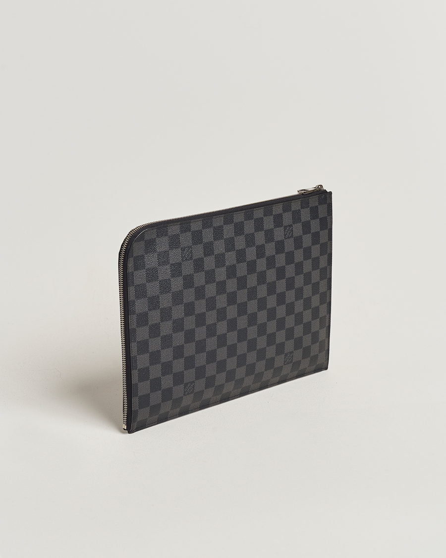 Heren | Louis Vuitton Pre-Owned Poche Joule GM Clutch Bag Damier Graphite | Louis Vuitton Pre-Owned | Poche Joule GM Clutch Bag Damier Graphite