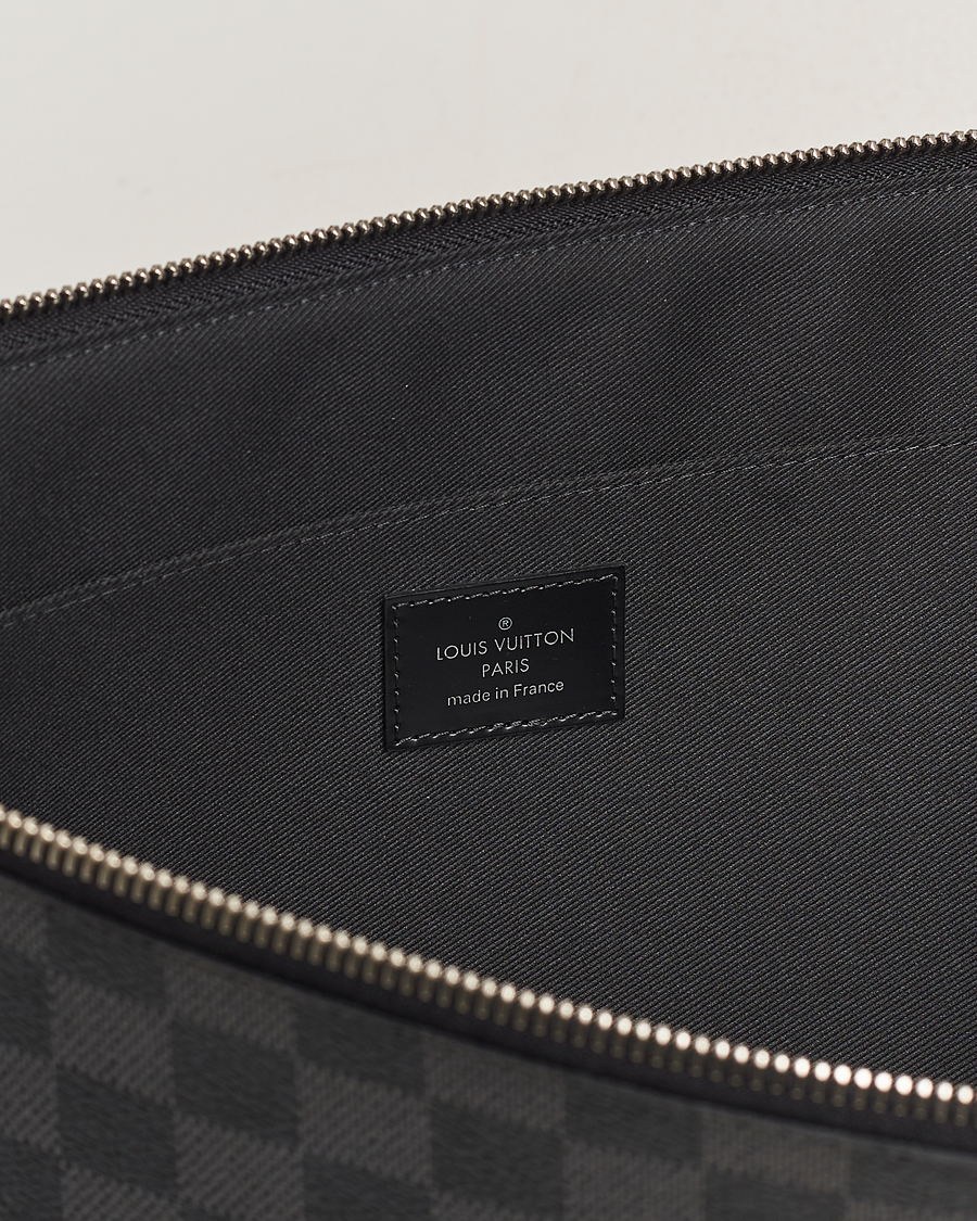 Heren | Louis Vuitton Pre-Owned Poche Joule GM Clutch Bag Damier Graphite | Louis Vuitton Pre-Owned | Poche Joule GM Clutch Bag Damier Graphite