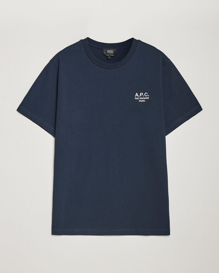 Heren | T-shirts | A.P.C. | Rue Madame T-Shirt Dark Navy/Ecru
