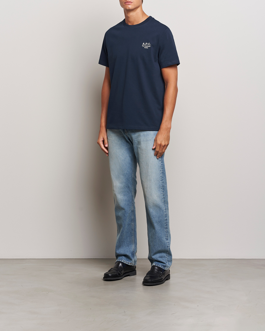 Heren | T-shirts | A.P.C. | Rue Madame T-Shirt Dark Navy/Ecru