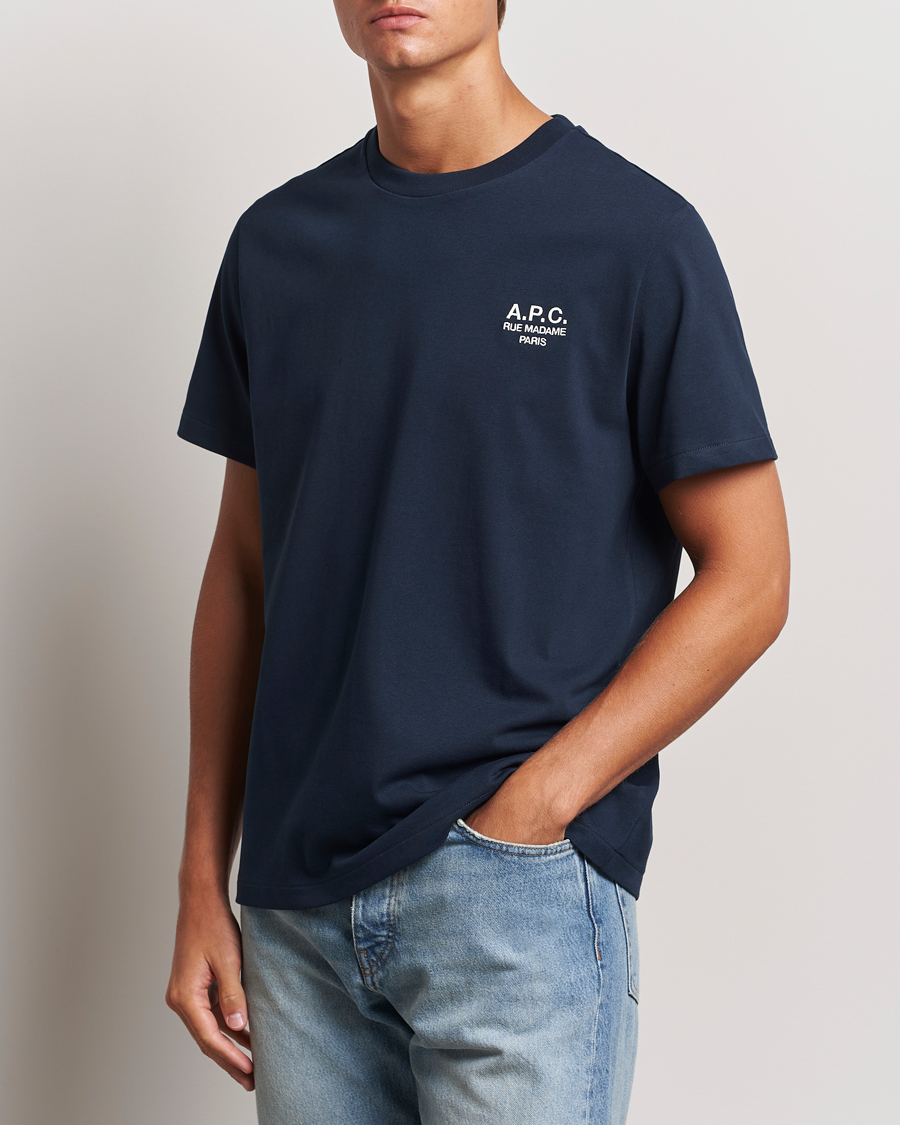Heren | T-shirts | A.P.C. | Rue Madame T-Shirt Dark Navy/Ecru