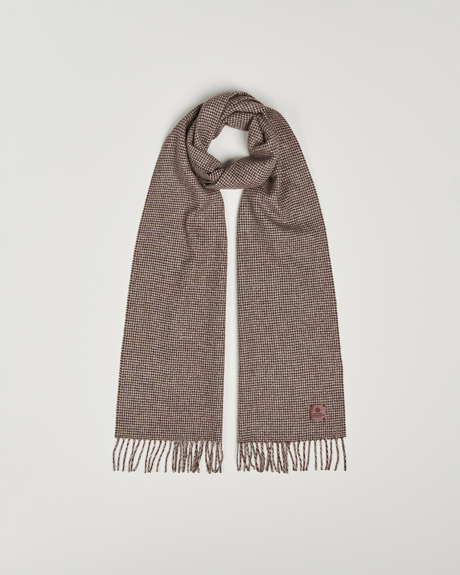 Heren | Amanda Christensen Merino Wool Dogtooth Scarf Beige Melange | Amanda Christensen | Merino Wool Dogtooth Scarf Beige Melange