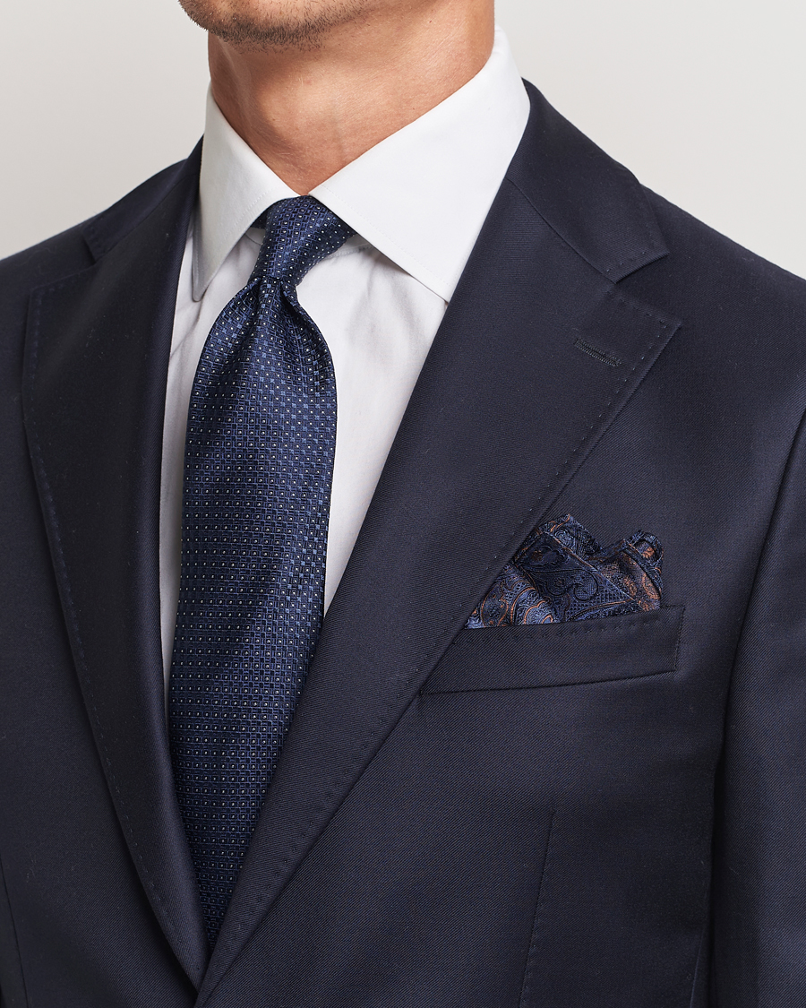 Homme | Amanda Christensen Box Set Silk 8 cm Tie And Pocket Square Navy | Amanda Christensen | Box Set Silk 8 cm Tie And Pocket Square Navy