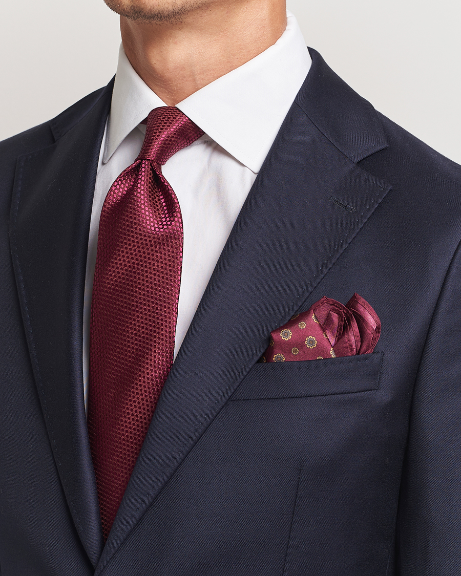 Homme | Amanda Christensen Box Set Silk 8 cm Tie And Pocket Square Bordeaux | Amanda Christensen | Box Set Silk 8 cm Tie And Pocket Square Bordeaux