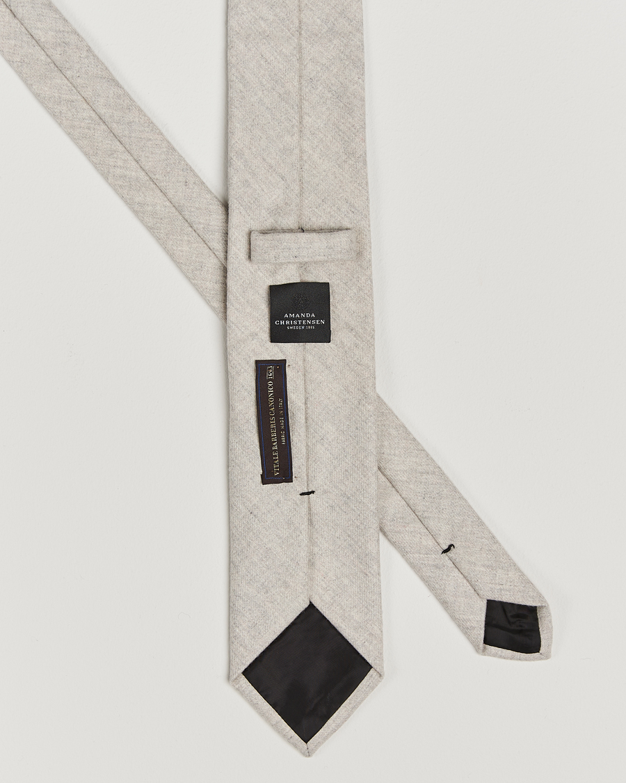 Heren | Amanda Christensen Wool Flannel 8cm Tie Light Beige | Amanda Christensen | Wool Flannel 8cm Tie Light Beige