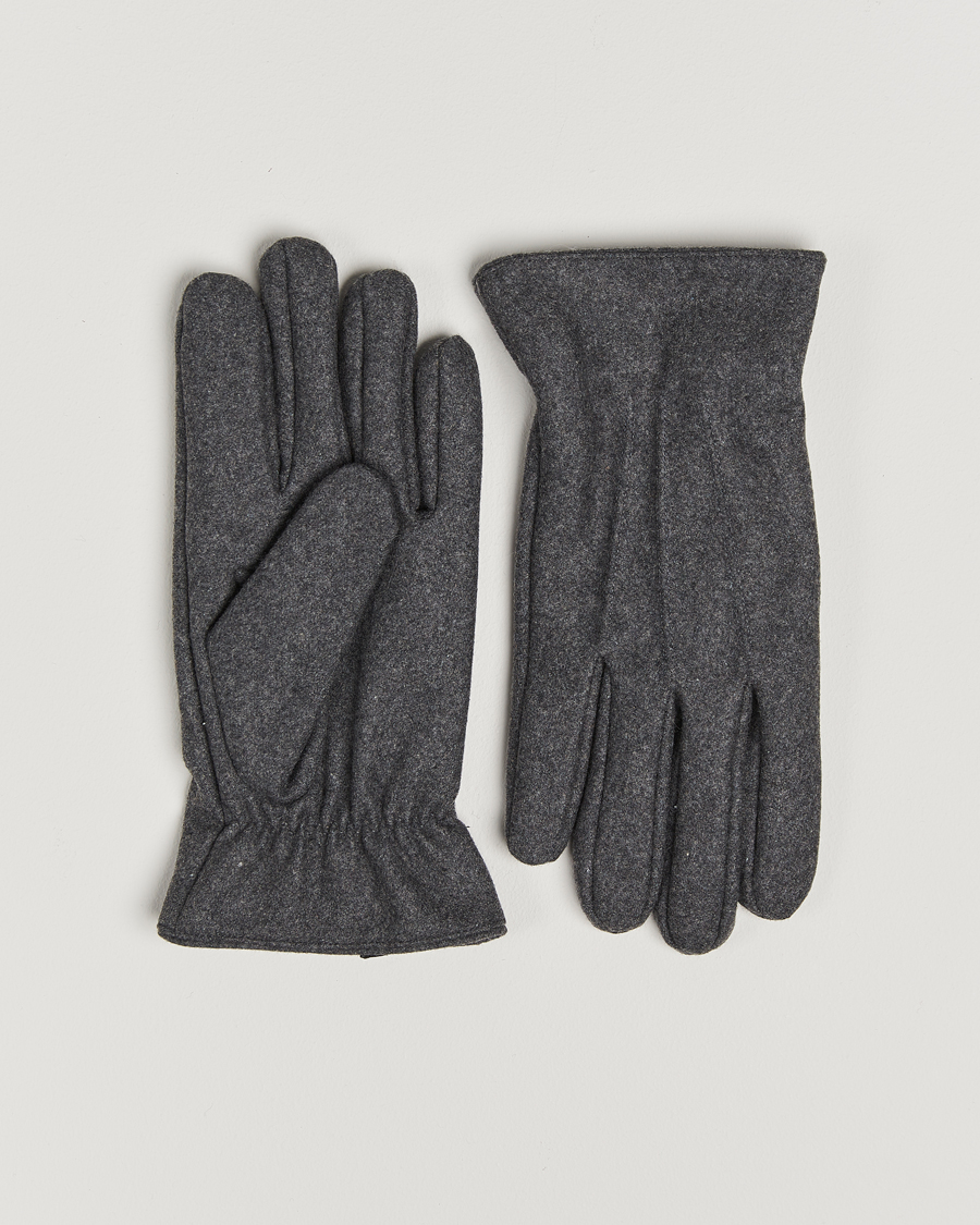 Heren | Handschoenen | Amanda Christensen | Lined Wool Gloves Grey Melange
