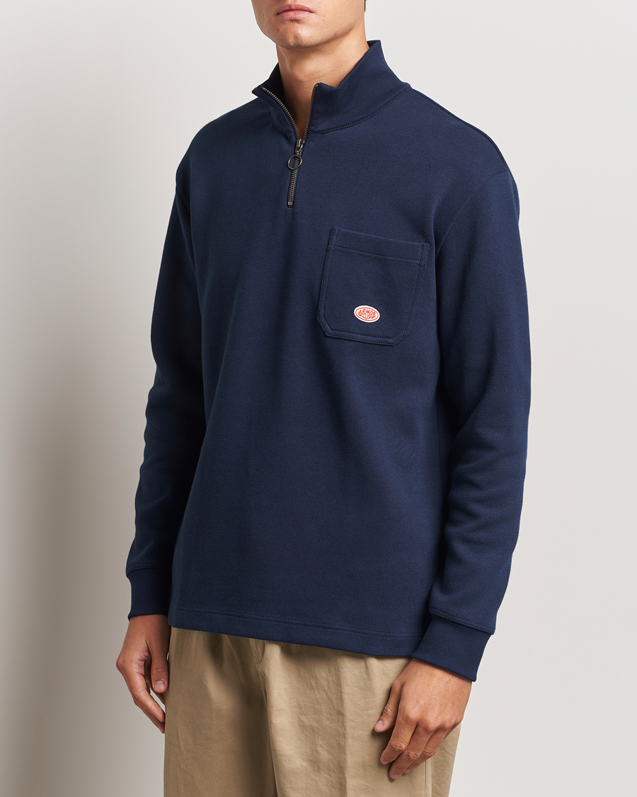 Heren | Truien | Armor-lux | Camionneur Cotton Half Zip Sweater Deep Marine