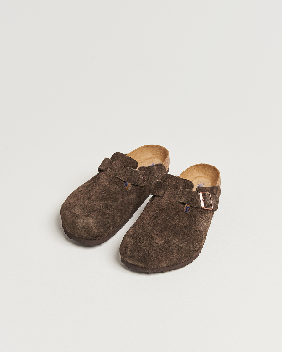 Heren | Sandalen slides | BIRKENSTOCK | Boston Soft Footbed Mocca Suede