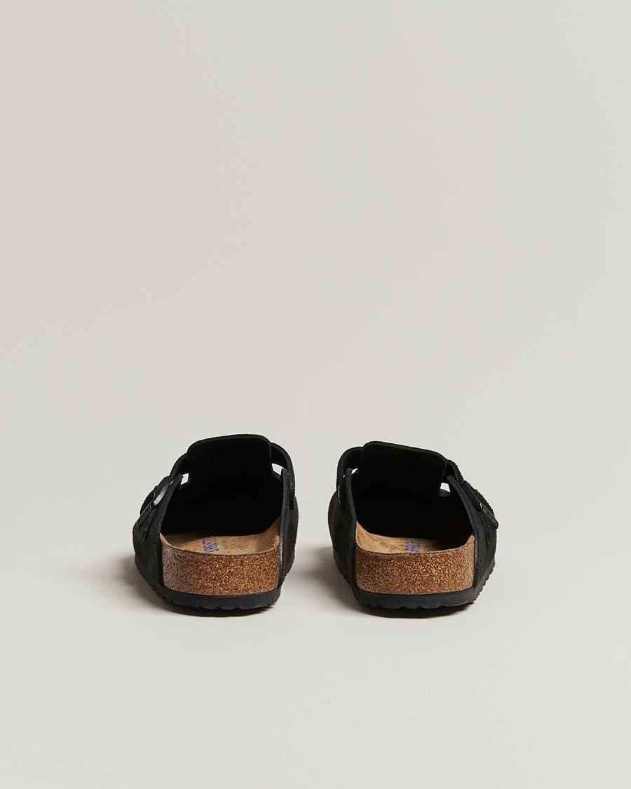 Homme | Sandales Et Mules | BIRKENSTOCK | Boston Soft Footbed Black Suede