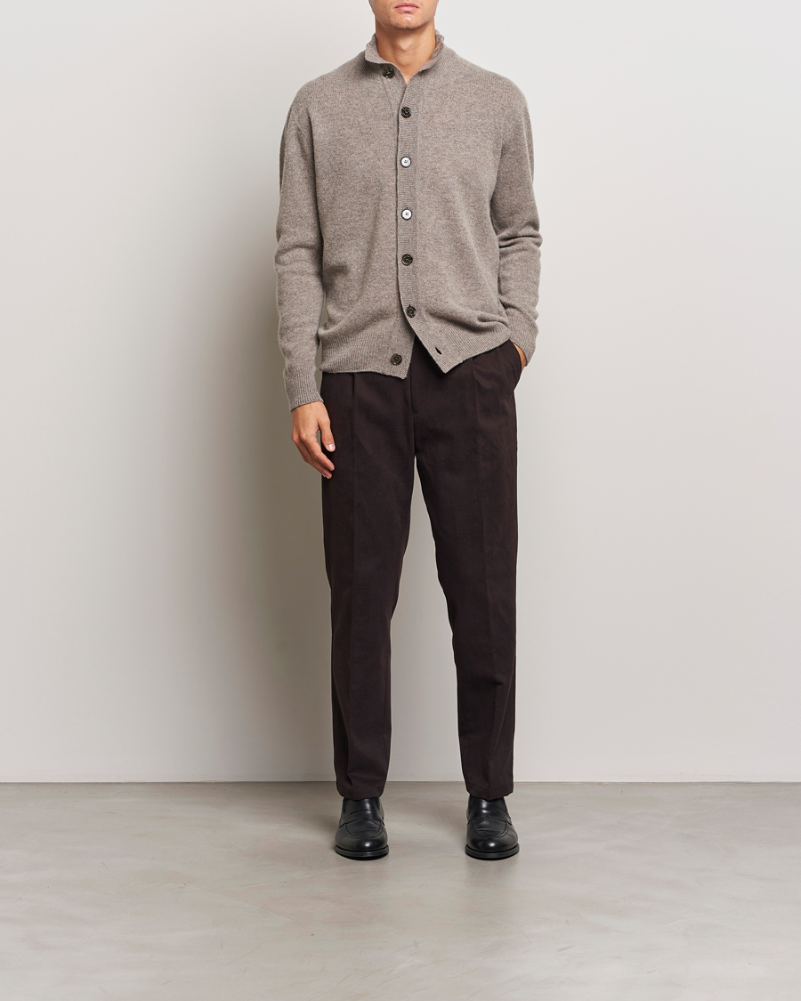 Heren | Truien | Altea | Shetland Cardigan Taupe