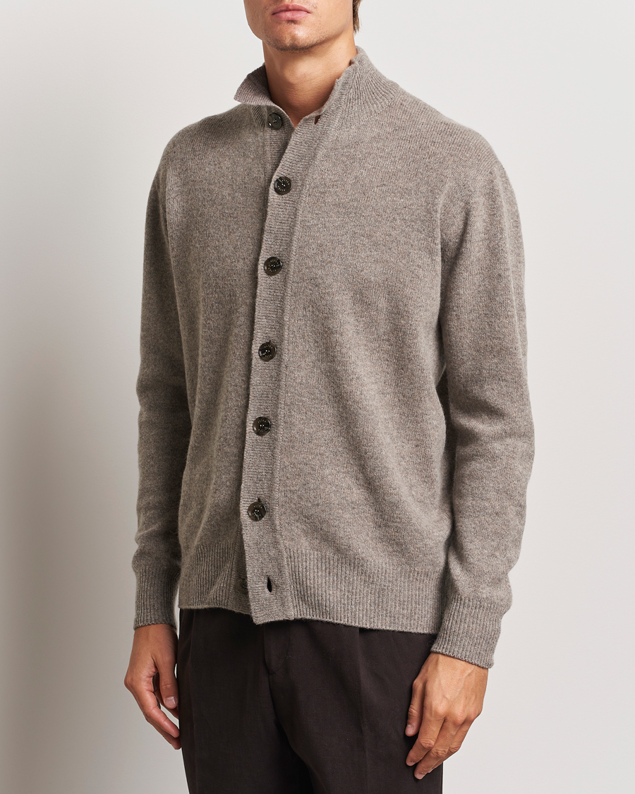 Heren | Truien | Altea | Shetland Cardigan Taupe