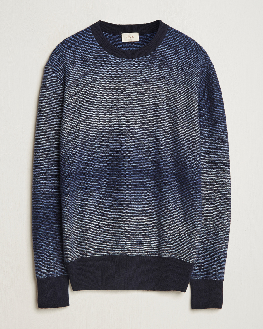 Homme | Pulls Et Tricots | Altea | Jacquard Stripe Sweater Navy