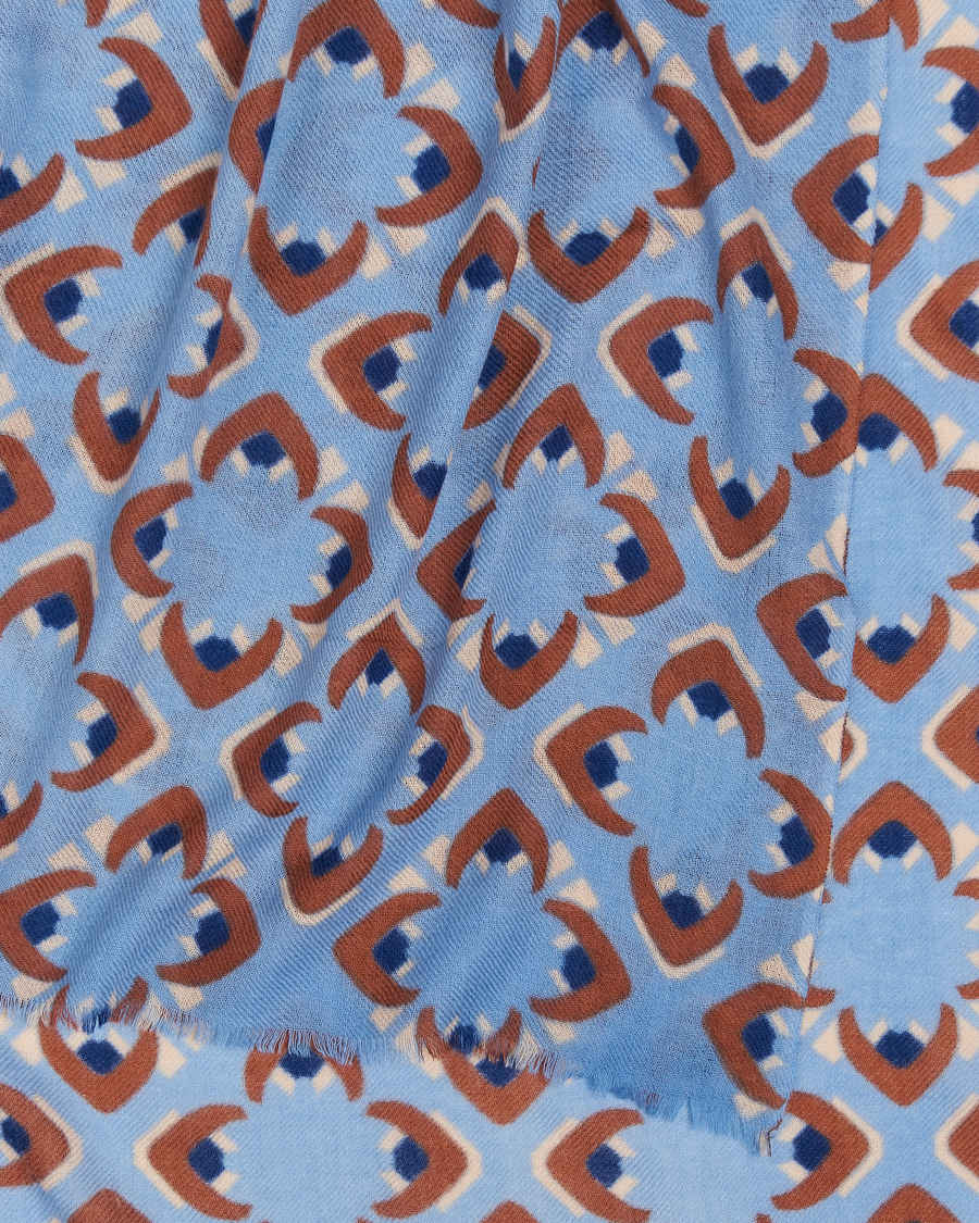 Heren | Altea Printed Wool/Cashmere Scarf Light Blue | Altea | Printed Wool/Cashmere Scarf Light Blue