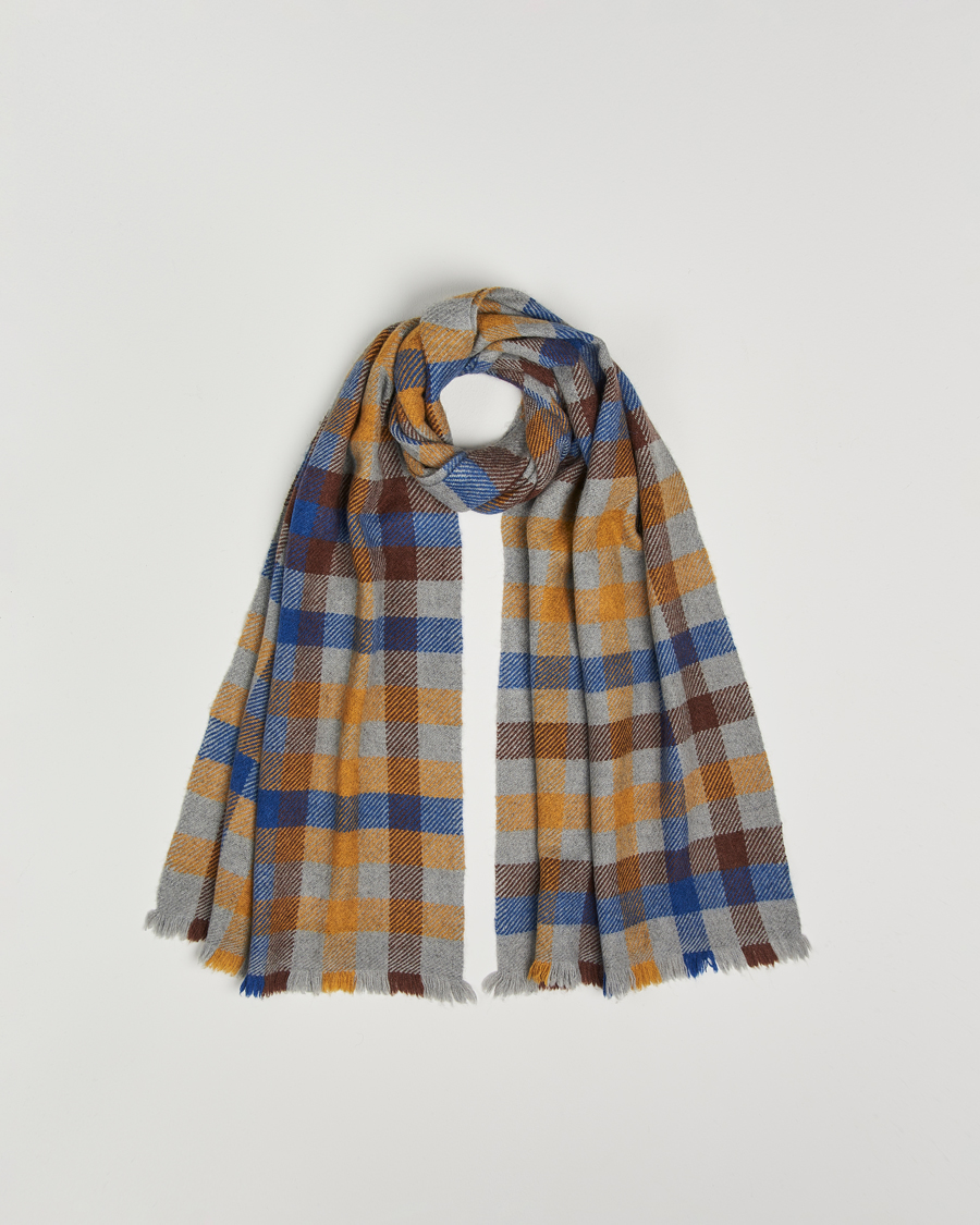 Heren | Sjaals | Altea | Check Wool Scarf Yellow/Beige