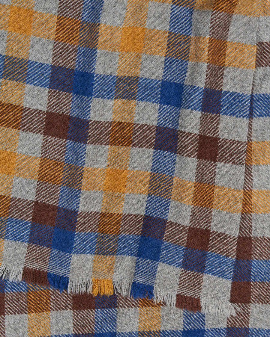 Heren | Sjaals | Altea | Check Wool Scarf Yellow/Beige