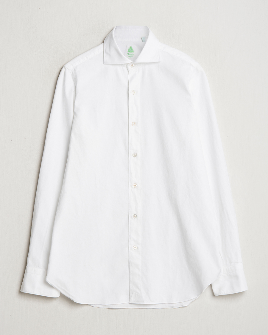 Homme | Chemises | Finamore Napoli | Gaeta Flannel Shirt White