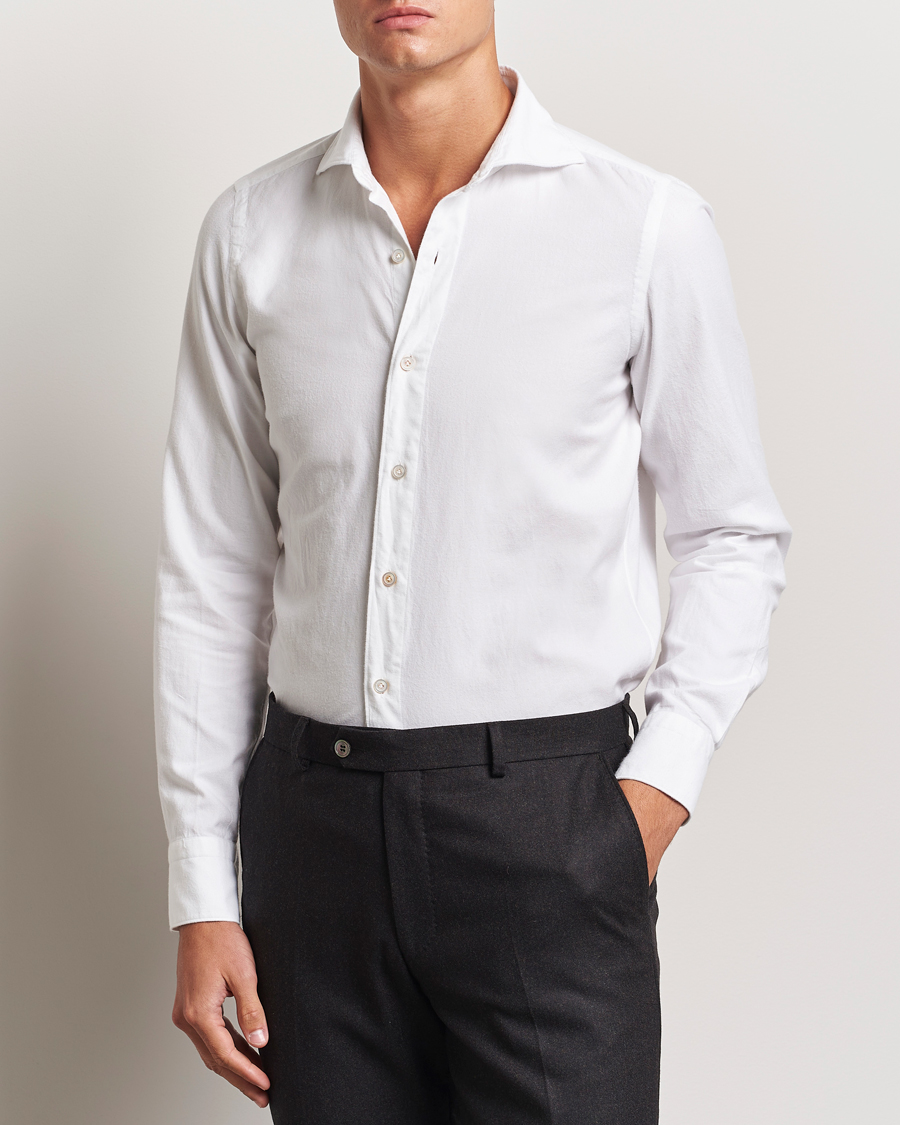 Homme | Chemises | Finamore Napoli | Gaeta Flannel Shirt White