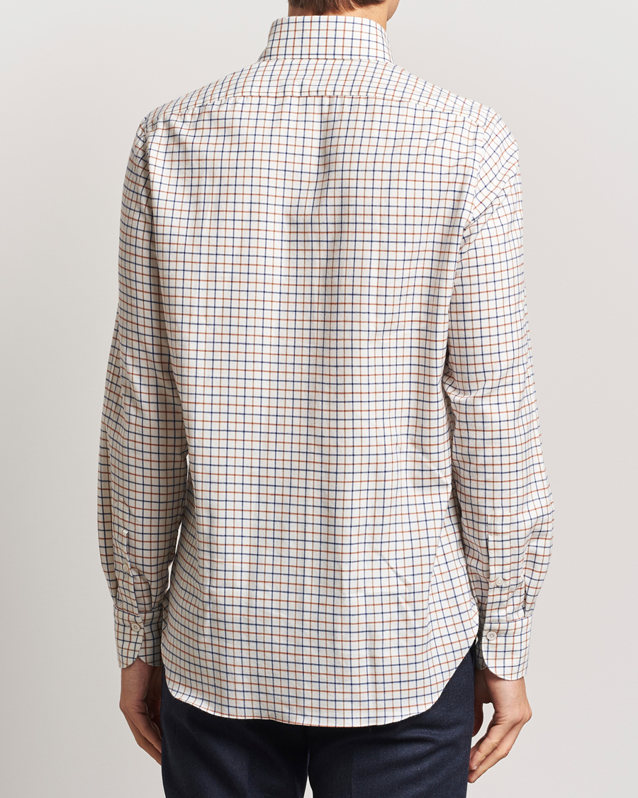 Homme | Chemises | Finamore Napoli | Gaeta Flannel Shirt Beige Check