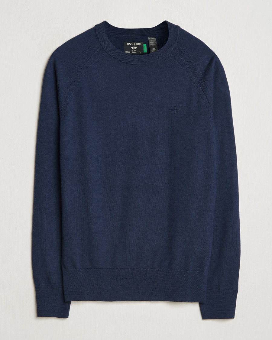 Heren | Truien | Dockers | Washable Merino Crewneck Navy Blazer