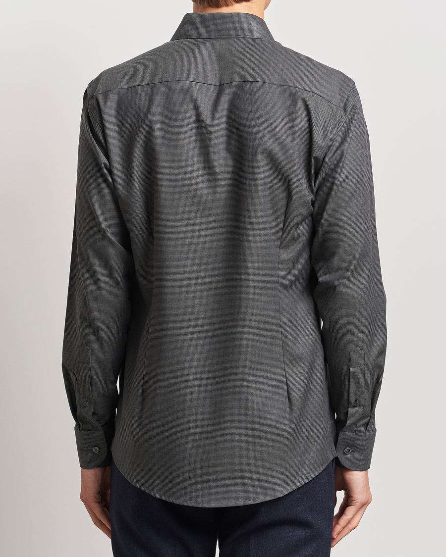 Heren | Overhemden | Eton | Slim Fit Wrinkle Free Flannel Pepita Shirt Green