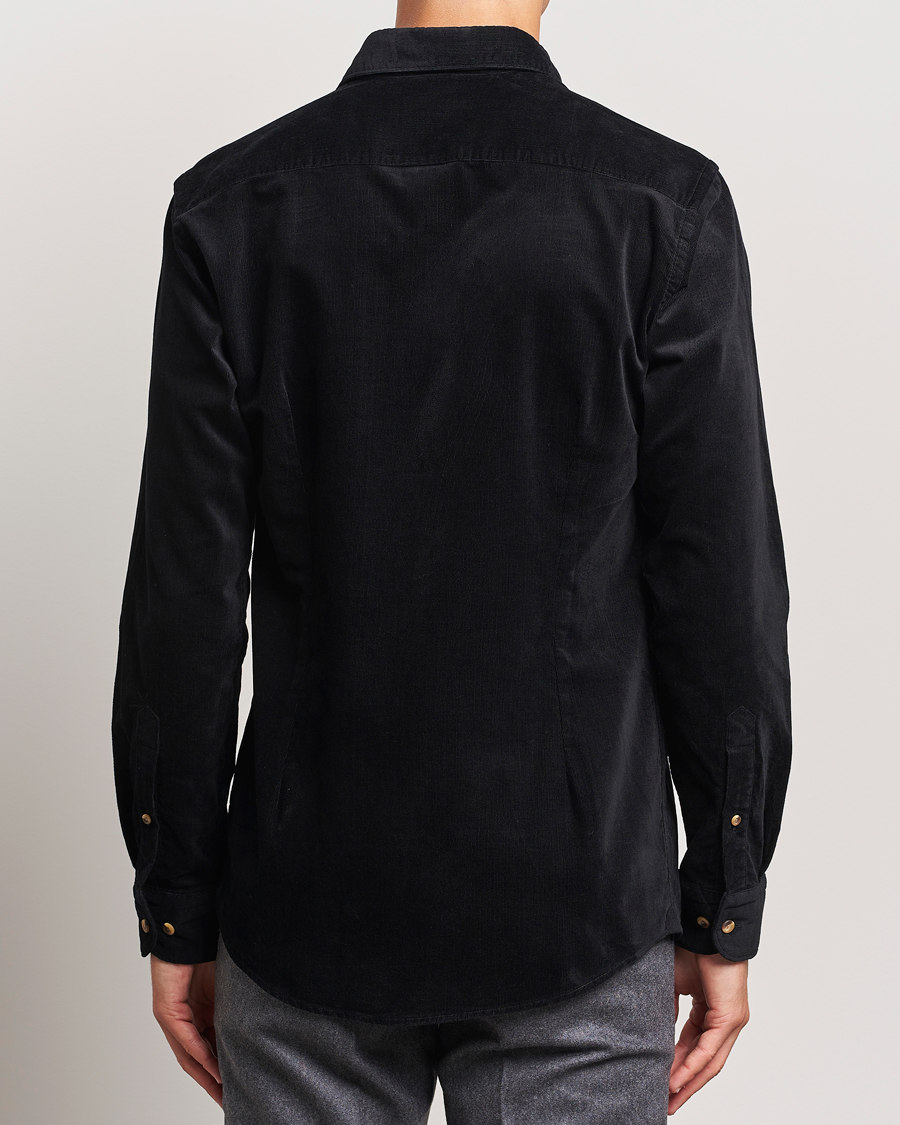 Heren | Overhemden | Eton | Slim Fit Fine Wale Corduroy Shirt Black