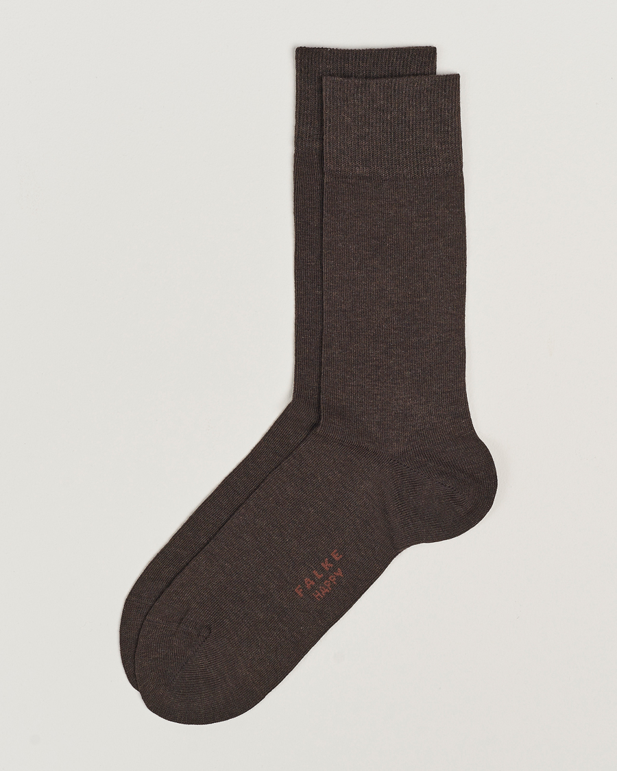 Heren | Ondergoed | Falke | Happy 2-Pack Cotton Socks Dark Brown