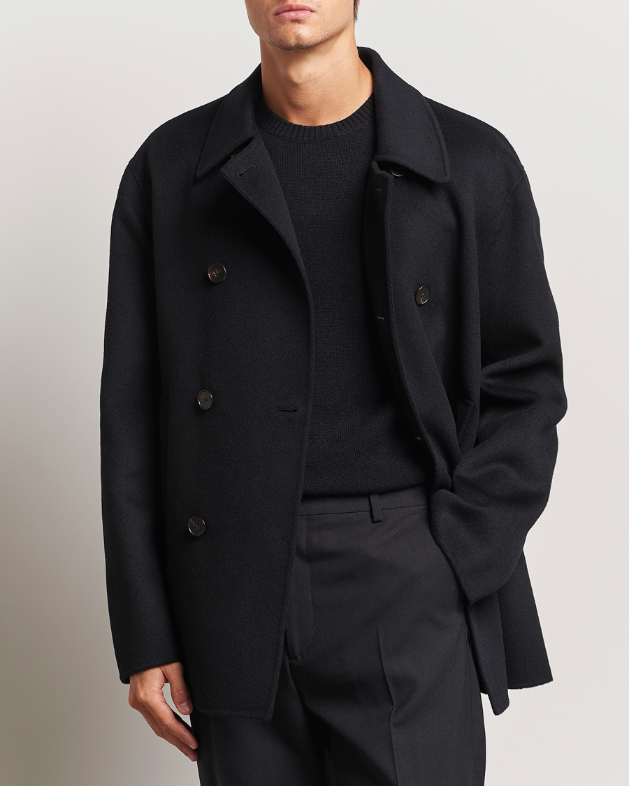 Homme | Manteaux Et Vestes | Filippa K | Double Faced Wool Peacoat Black