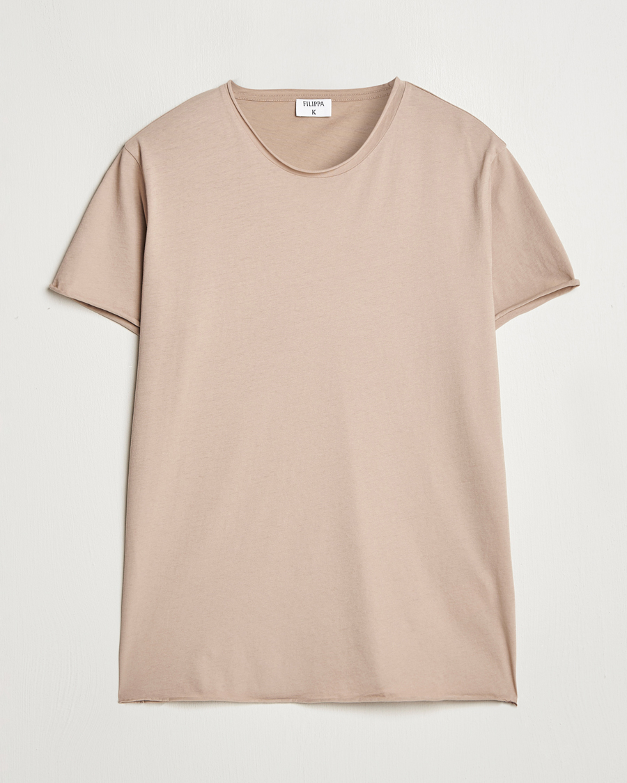 Homme | T-shirts | Filippa K | Roll Neck Crew Neck T-Shirt Faded Khaki