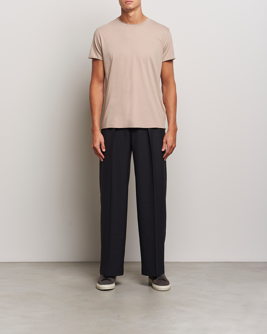 Homme | T-shirts | Filippa K | Roll Neck Crew Neck T-Shirt Faded Khaki