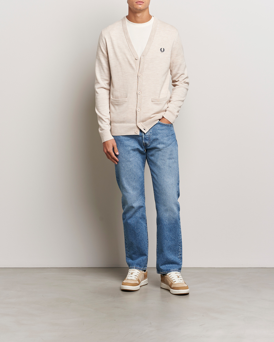 Heren | Truien | Fred Perry | Knitted Cardigan Porriged Marl