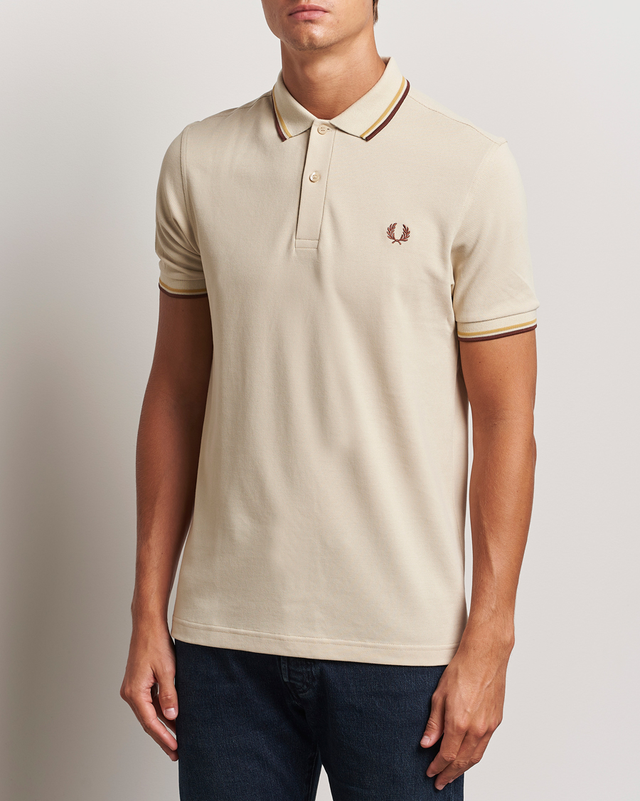 Heren | Polo's | Fred Perry | Twin Tipped Shirt Oatmeal