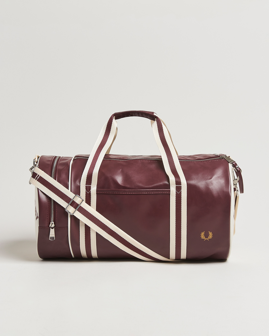 Homme | Fred Perry Classic Barrel Bag Oxblood/Ecru | Fred Perry | Classic Barrel Bag Oxblood/Ecru