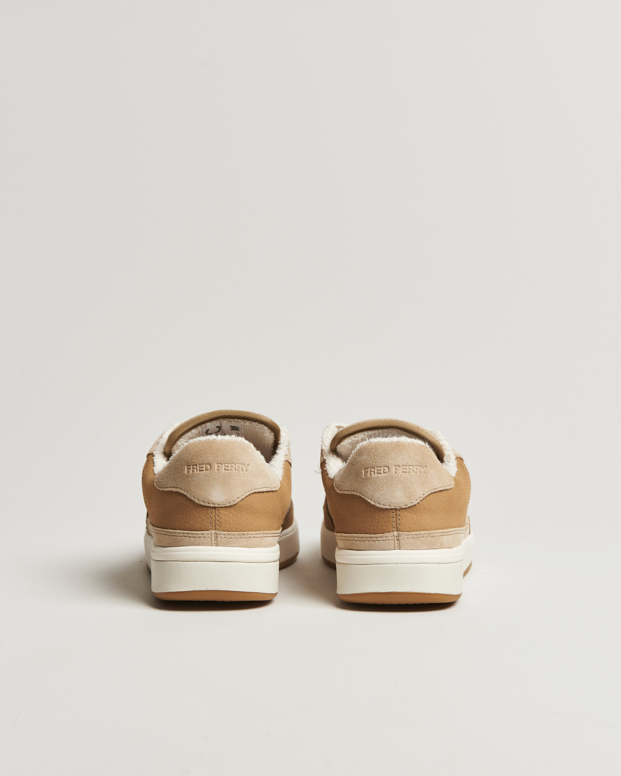 Homme | Fred Perry B300 Textured Nubuck/Suede Sneaker Warmstone/Ecru | Fred Perry | B300 Textured Nubuck/Suede Sneaker Warmstone/Ecru