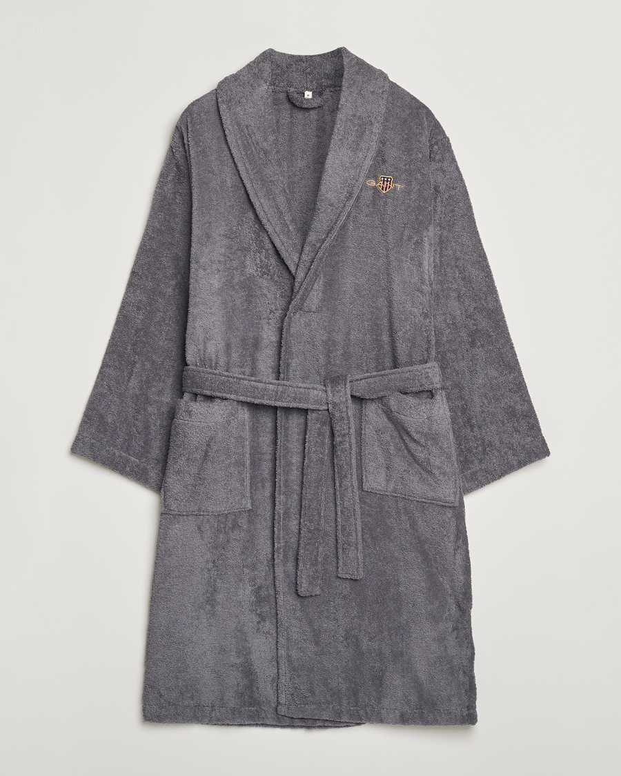 Homme | Peignoirs Et Pyjamas | GANT | Archive Shield Terry Robe Anchor Grey
