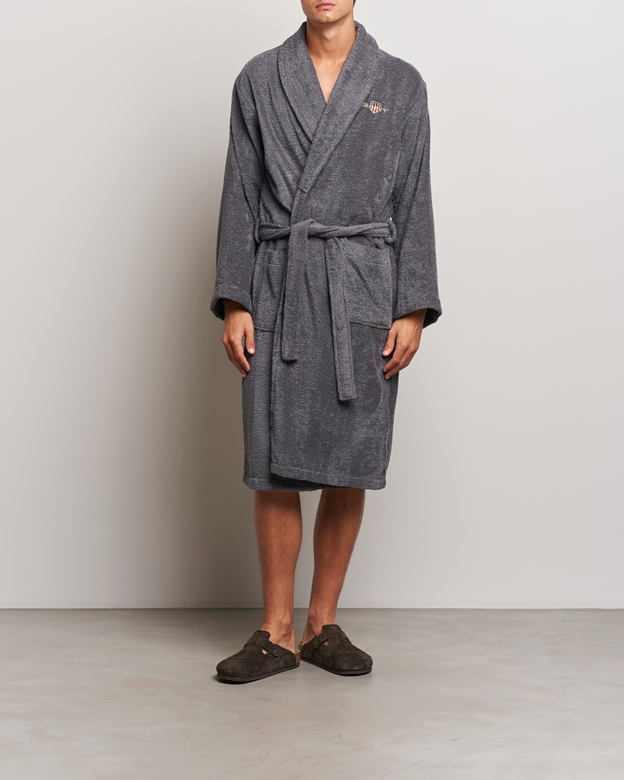 Homme | Peignoirs Et Pyjamas | GANT | Archive Shield Terry Robe Anchor Grey