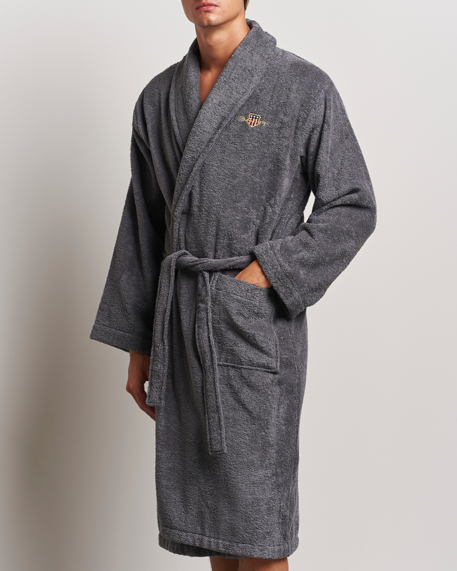Homme | Peignoirs Et Pyjamas | GANT | Archive Shield Terry Robe Anchor Grey