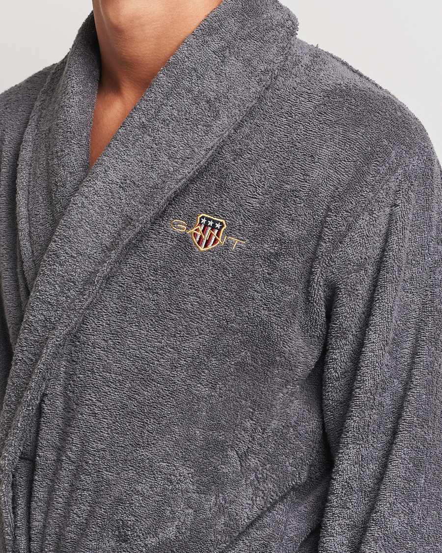 Homme | Peignoirs Et Pyjamas | GANT | Archive Shield Terry Robe Anchor Grey