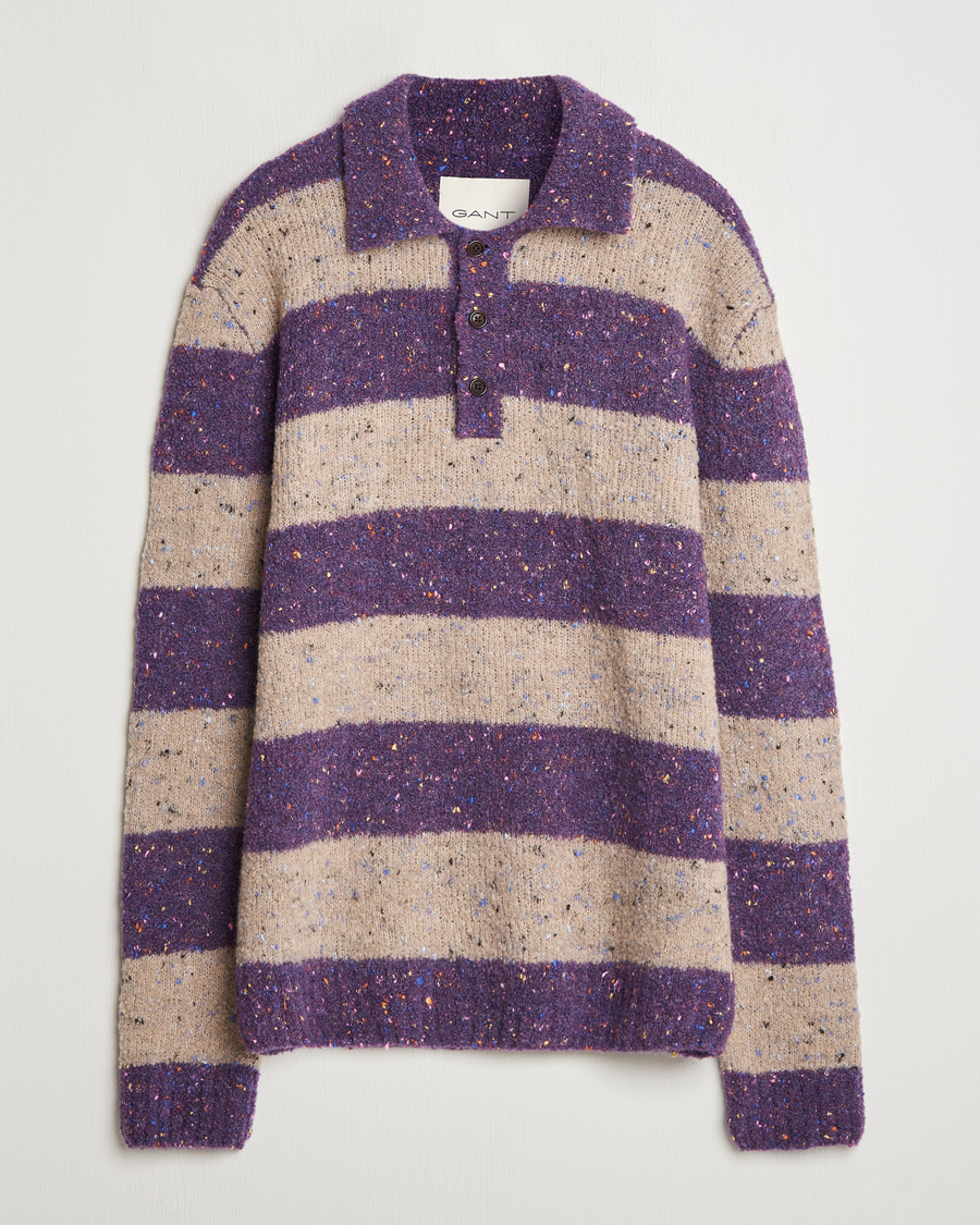 Heren | Truien | GANT | Barstriped Rugger Deep Plum