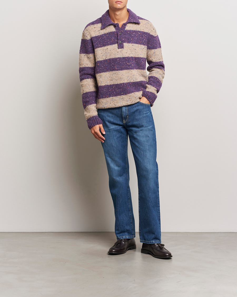 Heren | Truien | GANT | Barstriped Rugger Deep Plum