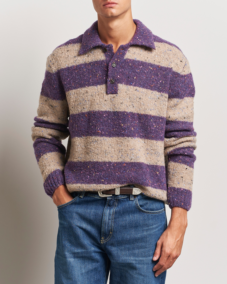 Heren | Truien | GANT | Barstriped Rugger Deep Plum