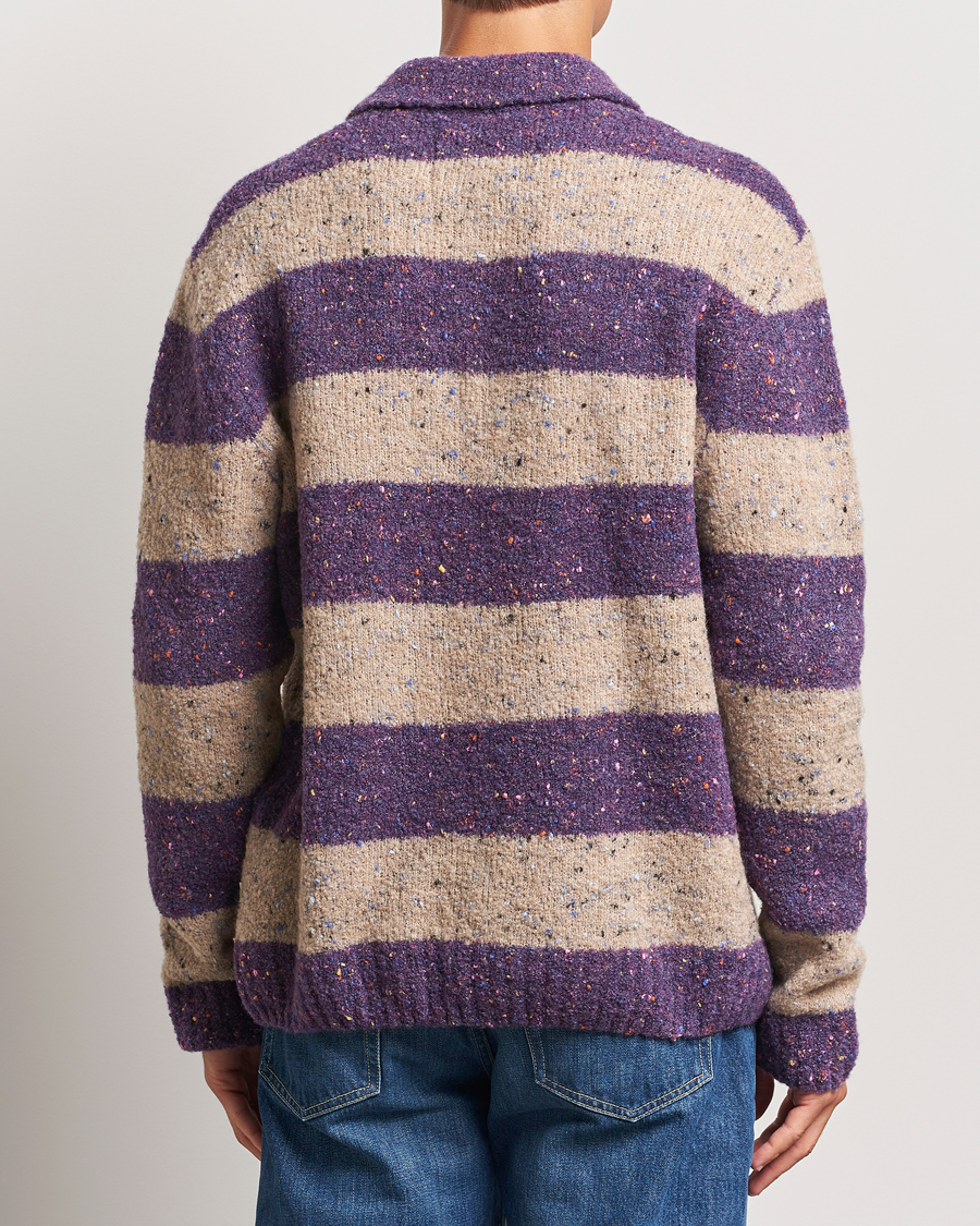 Heren | Truien | GANT | Barstriped Rugger Deep Plum