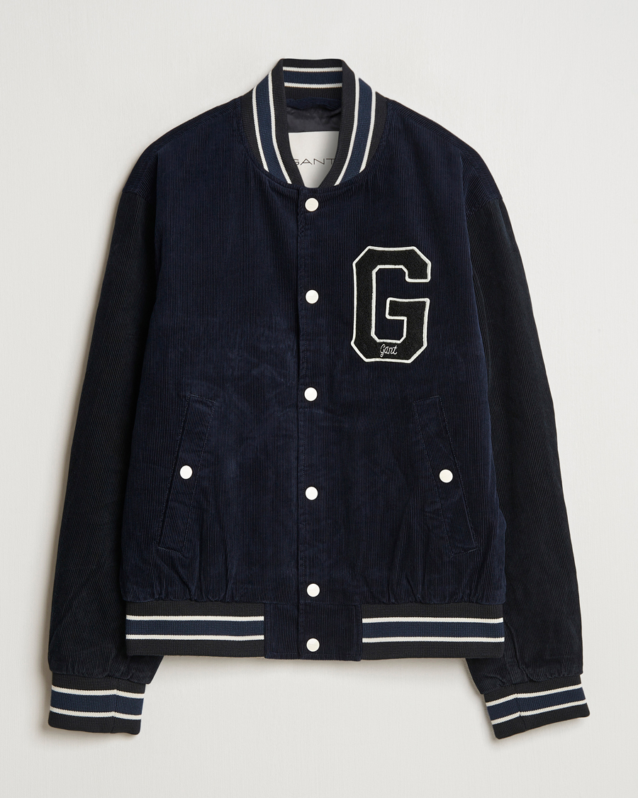 Homme | Manteaux Et Vestes | GANT | Cord Varsity Jacket Evening Blue