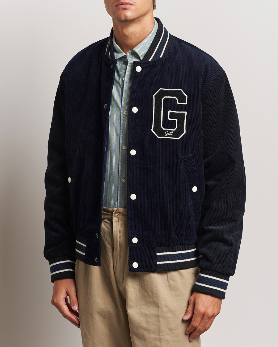 Homme | Manteaux Et Vestes | GANT | Cord Varsity Jacket Evening Blue
