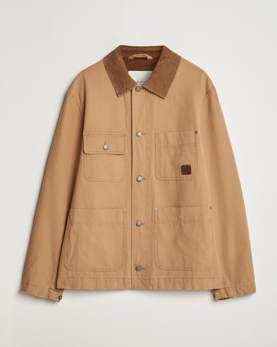 Homme | Manteaux Et Vestes | Gant | Cotton Work Jacket Roasted Walnut