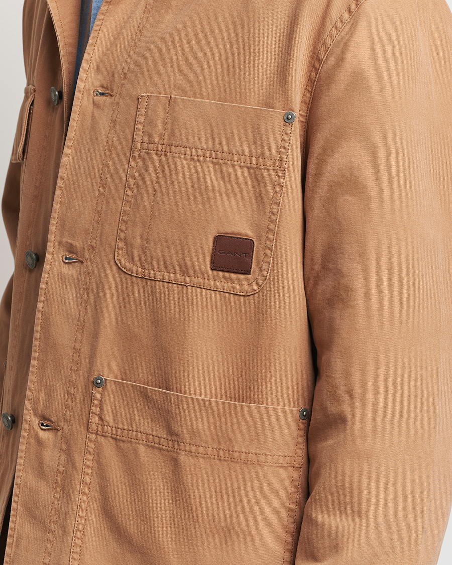 Homme | Manteaux Et Vestes | Gant | Cotton Work Jacket Roasted Walnut